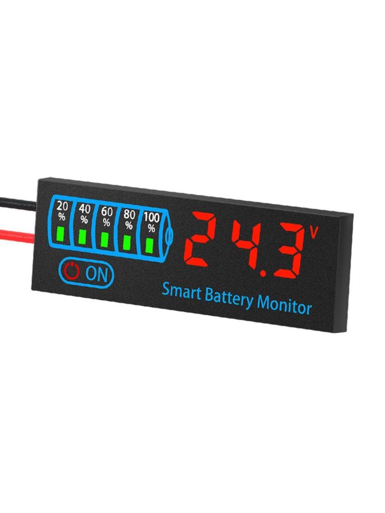 Индикатор светодиодный для литиевых и кислотных аккумуляторов DC 7-55V / Дисплей для литиевых батаре