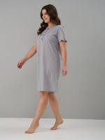 Ночная сорочка С-018/серый-экрюгорошки