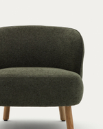 Кресло Ulit из зеленого шенилла с ножками из бука в натуральной отделке