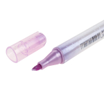 Набор текстовыделителей 3шт. 2-х стор,1 стор-кисточка,цв.пастель, 2 стор-с блестк. голубой