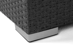 "Лунго" кашпо для цветов большое плетеное из искусственного ротанга, цвет графит