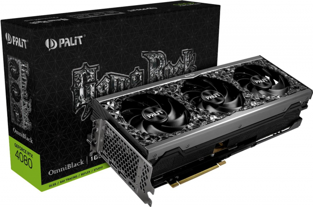 Видеокарта RTX4080 16384Mb Palit GAMEROCK OMNIBLACK 16G PCI-E 4.0 (NED4080019T2-1030Q) RTL