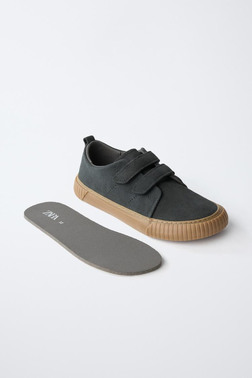 ZARA КОЖАНЫЕ КРОССОВКИ С РЕМЕШКАМИ BAREFOOT, МОРСКОЙ СИНИЙ