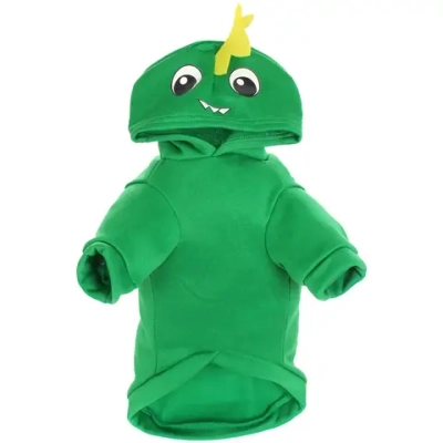 Кофта - толстовка с капюшоном для собак мелких пород «МОДНЫЙ БРО», динозаврик, размер 2XL (62*45*26см) Ultramarine