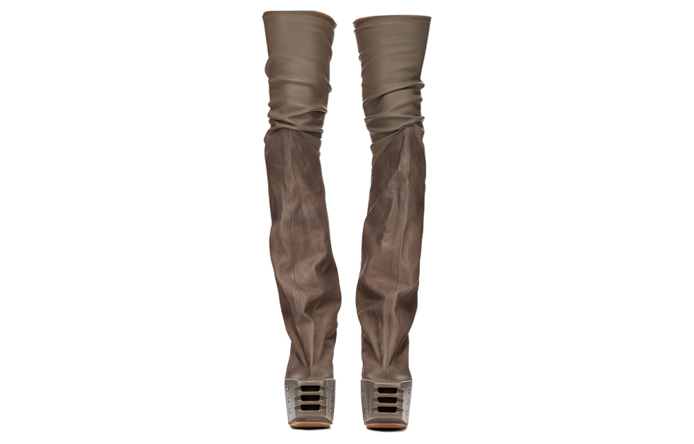 RICK OWENS/RO Over the knee Boots 12cm Men"s Gray