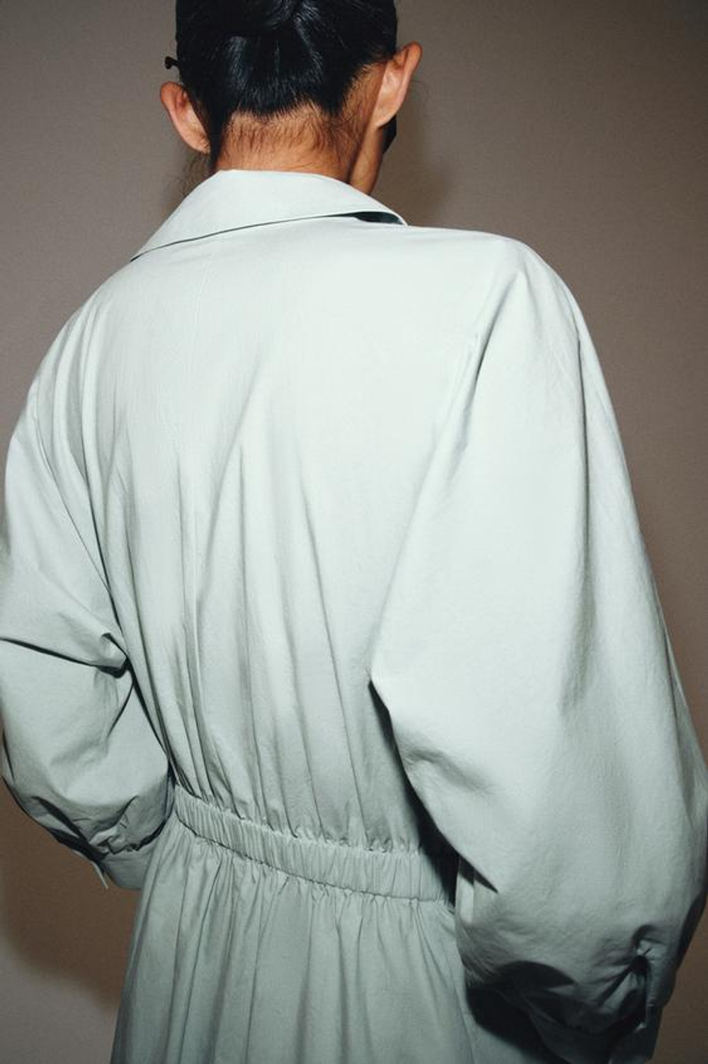 ZARA ПЛАТЬЕ-РУБАШКА — ZW COLLECTION, ЛИНЯЛЫЙ СИНИЙ