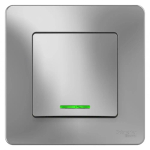 BLANCA С/У 1-клавишный ПЕРЕКЛЮЧАТЕЛЬ (сх.6) с подсв., 10А,250В, АЛЮМИНИЙ