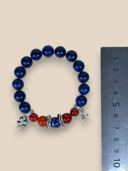 Браслет для Рака, лазурит и сердолик