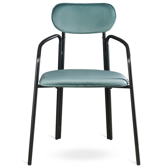 Стул ror, round, велюр, черный/зеленый