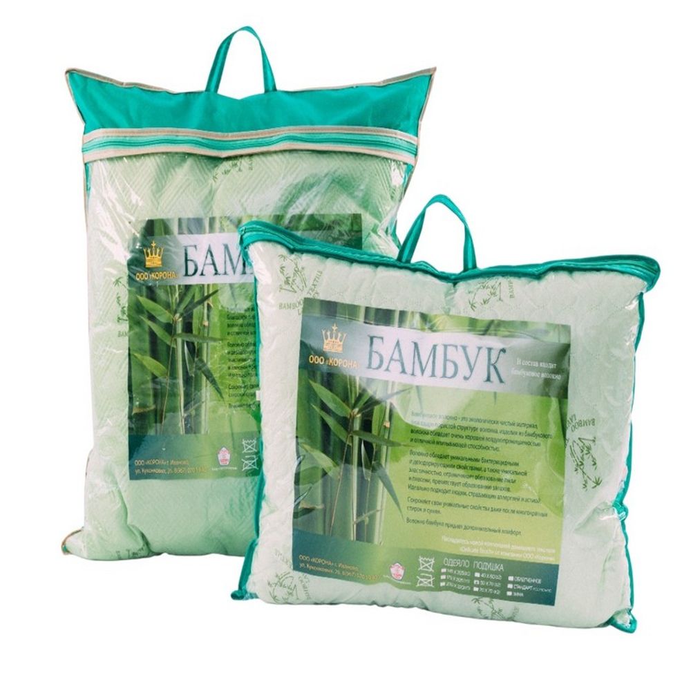 Подушка "РУ. БАМБУК" Корона, микрофайбер, ультра-степ, Россия.