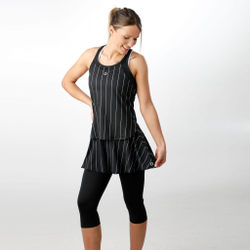 Женская теннисная юбка Tennis-Point Stripes Scapri Special Edition Women - Black, White