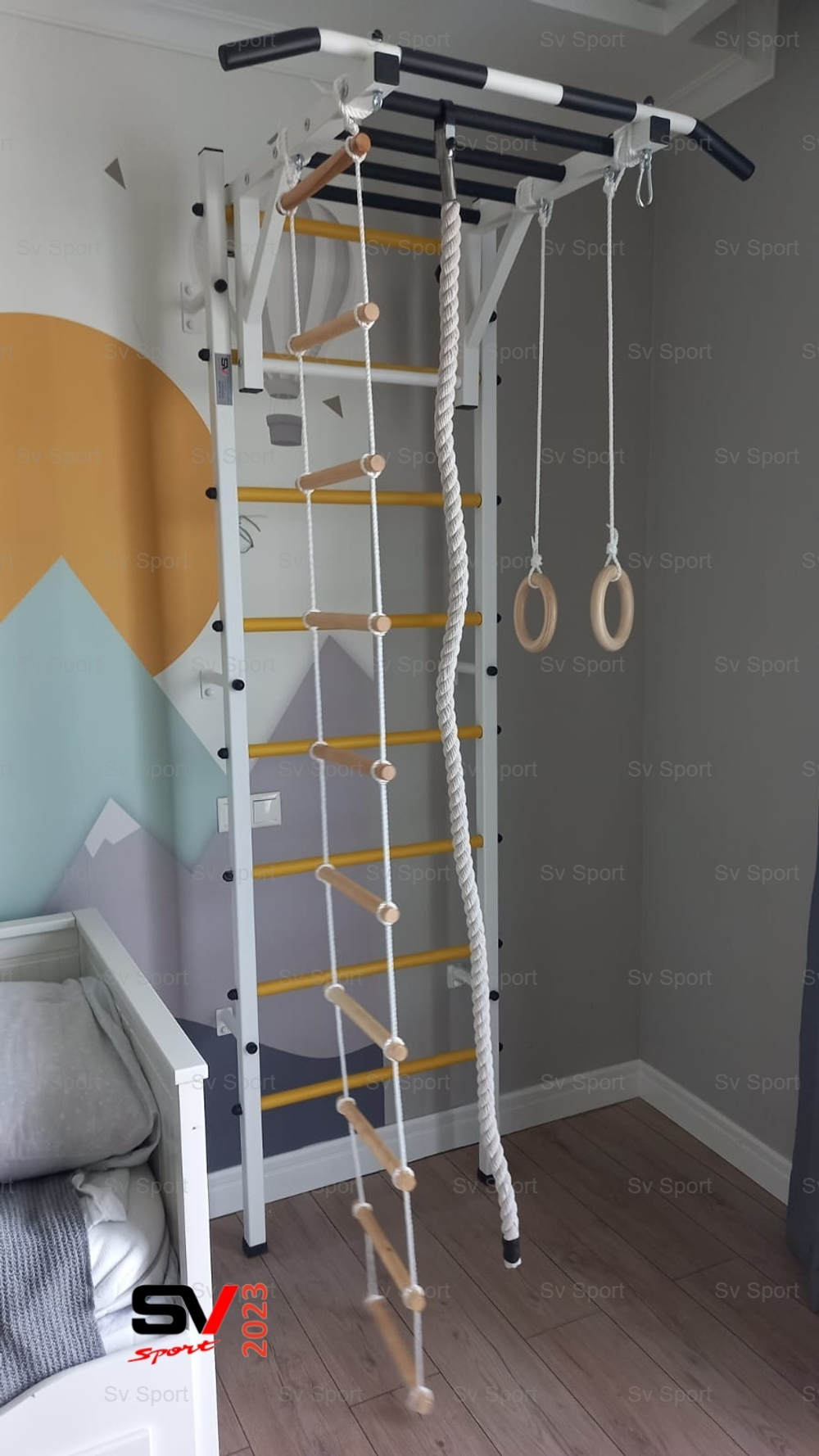 Монтаж шведской стенки Sv Sport в бетонные, кирпичные стены