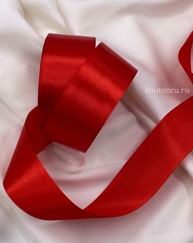Атласная лента красная 4 см