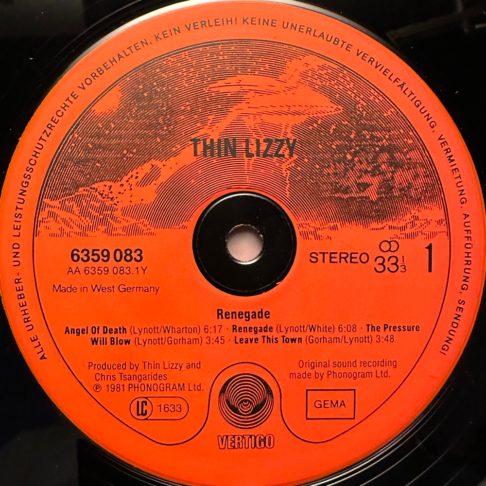 Thin Lizzy - Renegade (Германия 1981г.)
