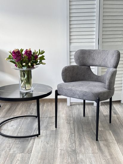 Стул VALTER AR627-3B Серый, ткань / Черный каркас