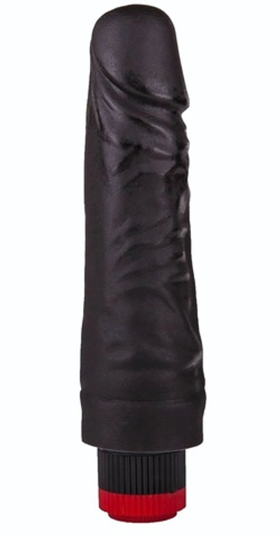 Вибратор-реалистик черного цвета - 17,5 см. (Цвет: черный)