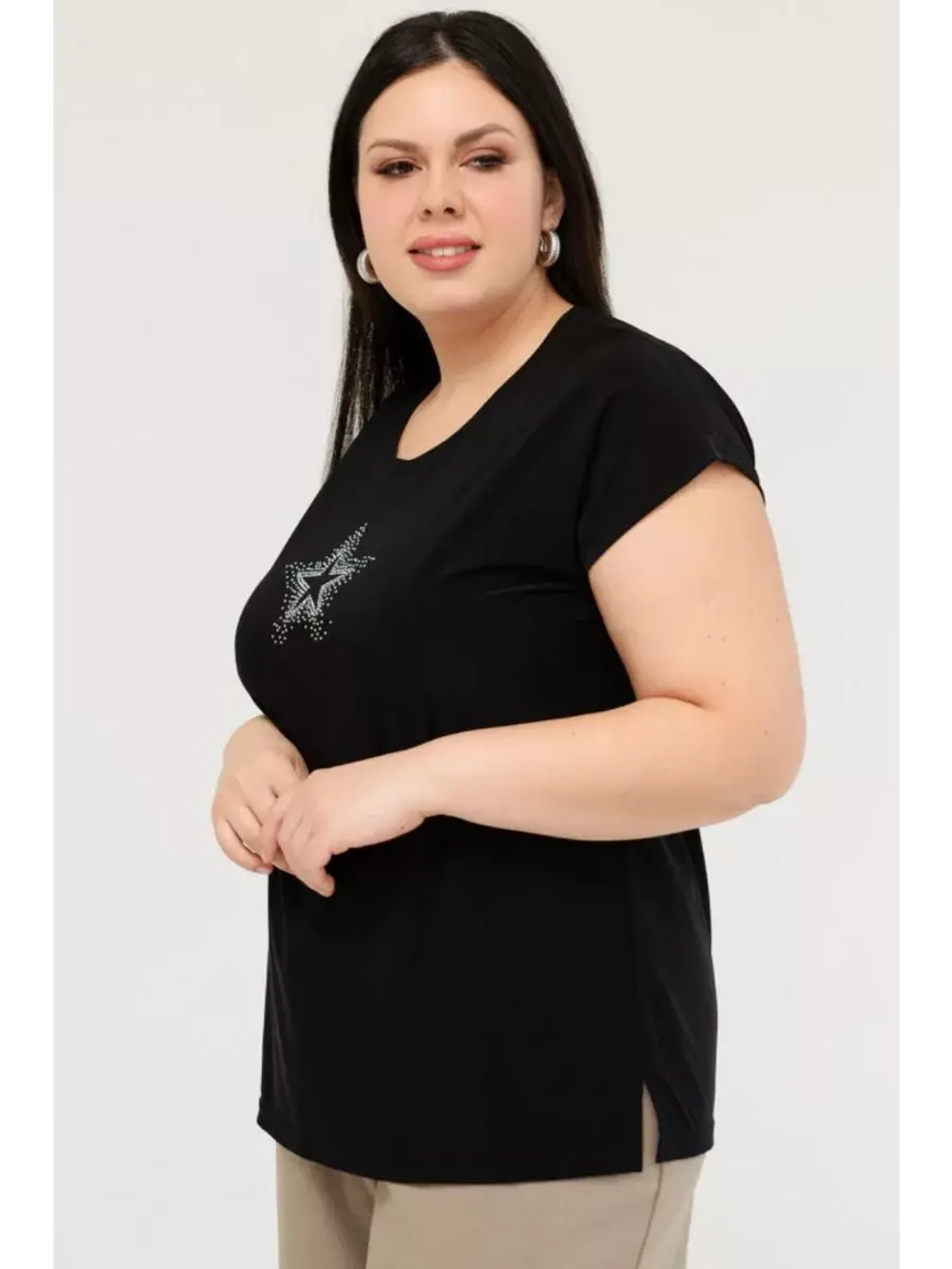 Футболка топ со стразами