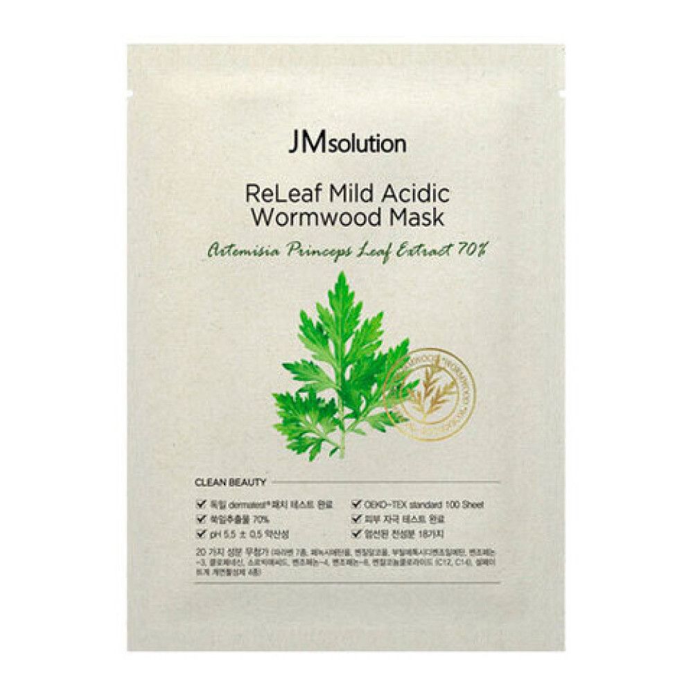 Маска тканевая с экстрактом полыни JMsolution Releaf Mild Acidic Wormwood Mask