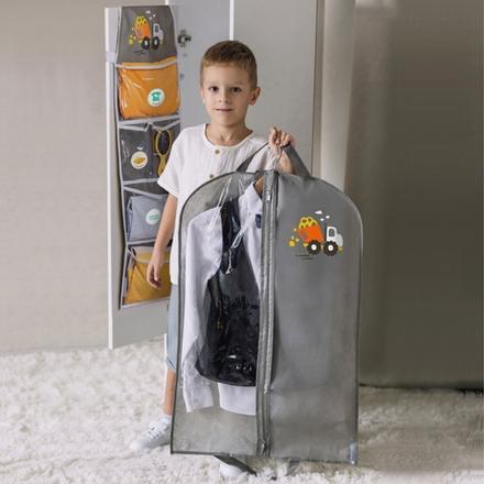 Набор для детского сада: кармашек, чехол, наклейки. Самосвал