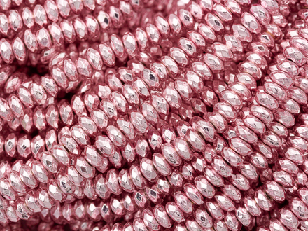 Нить бусин из гематита, рондель 4мм, огранка