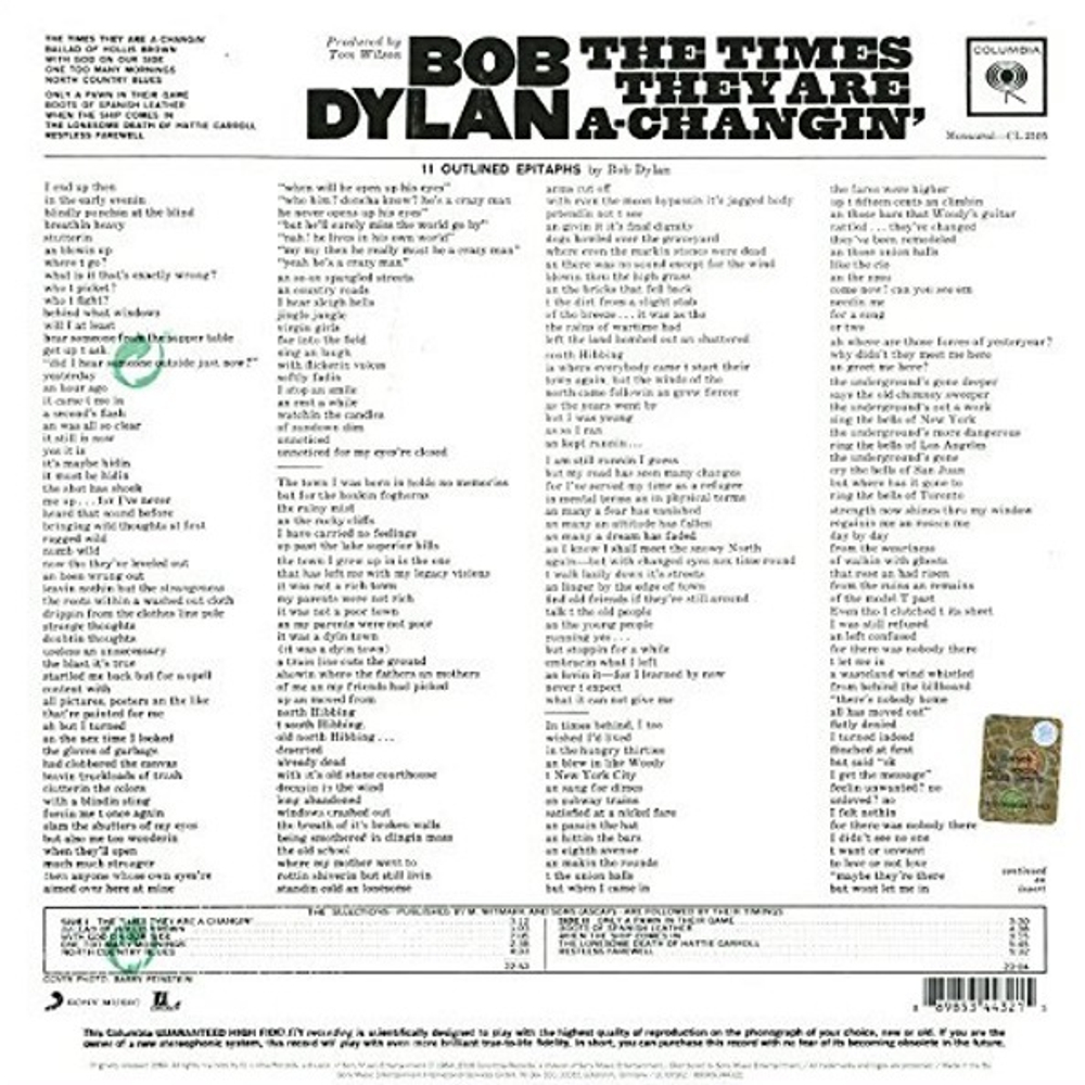 Bob Dylan / The Times They Are A-Changin' (LP)