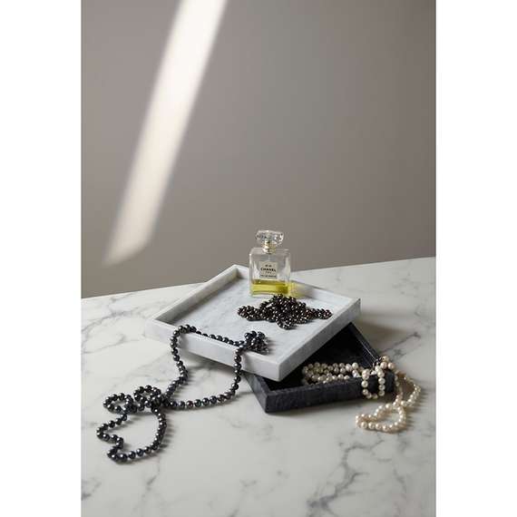 Поднос Marm, 25х25 см, черный мрамор