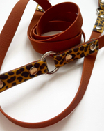 Перестежка поводок для собак 20 мм , 5 м коричневый и леопард