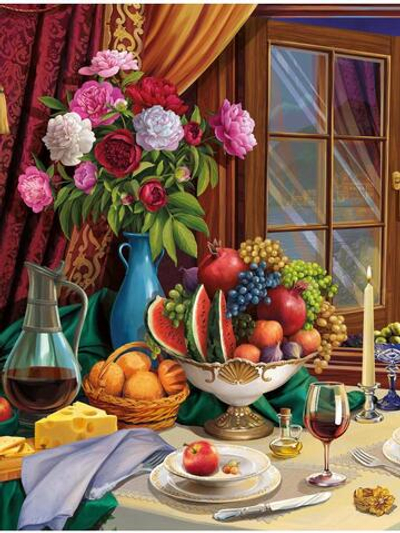 Алмазная мозаика 22х32см. "Идеальный ужин" с полн.заполнен.на подрам. 35цв. (Арт. НД-8531)