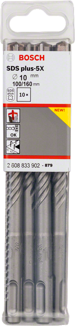 Бур по бетону Bosch SDS plus-5X 10x100x160 мм, 10 шт. 2608833902