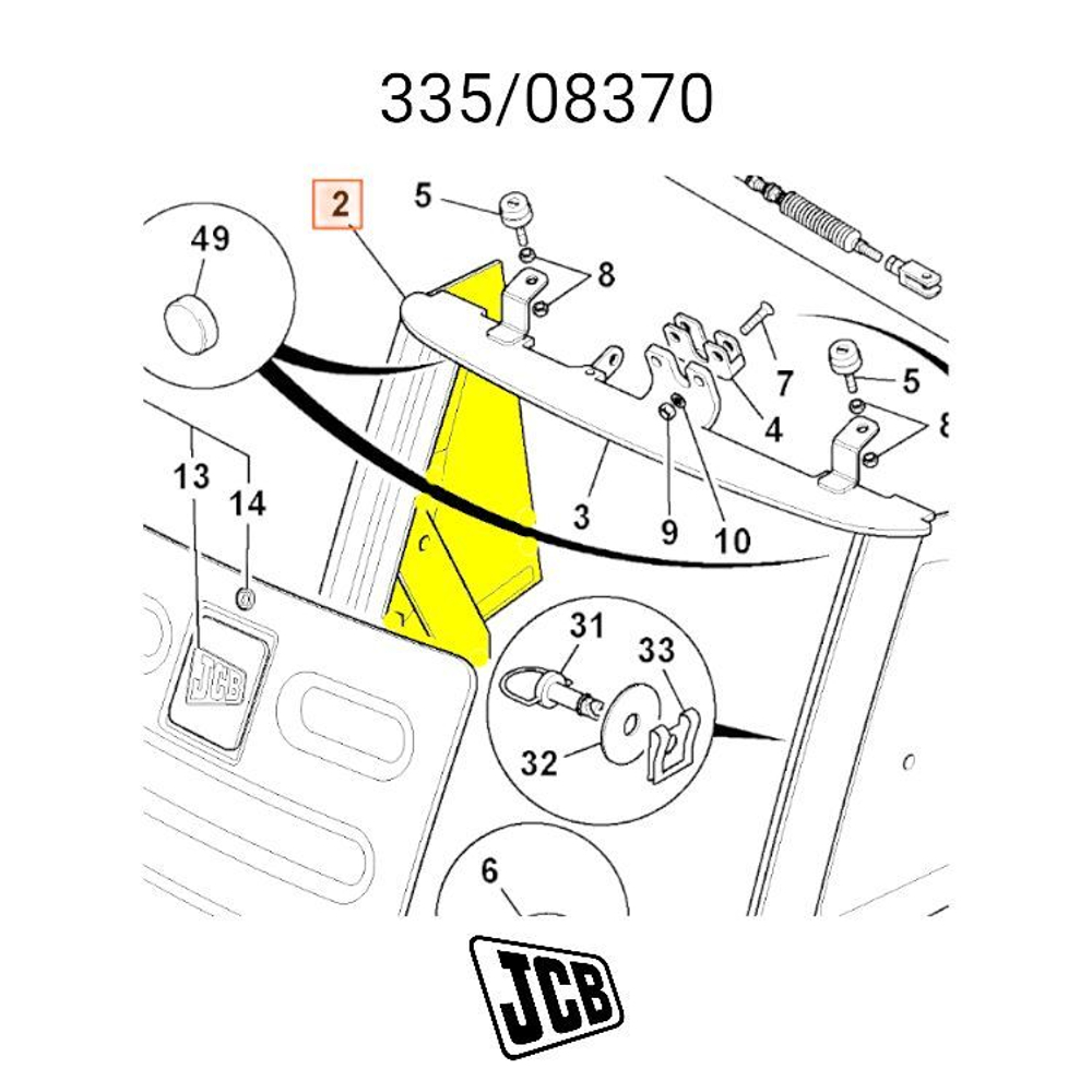 Рамка решетки радиатора JCB 335/08370, 128/15320, 335-08370, 128-15320, 33508370, 12815320