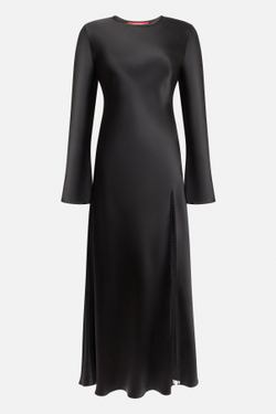 Платье с разрезом и кружевом