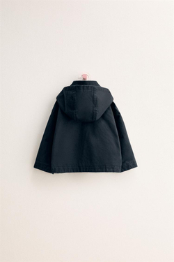 ZARA TIMELESS — КУРТКА С ВОЩЕНЫМ ПОКРЫТИЕМ И СЪЕМНЫМ КАПЮШОНОМ, МОРСКОЙ СИНИЙ