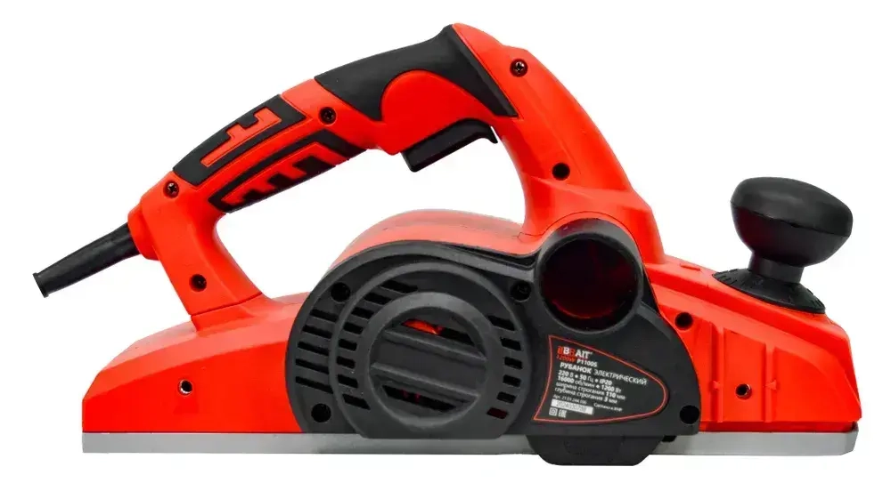 Рубанок электрический P1100S со станиной (1200 Вт, 16000 об/мин, глубина 3 мм, ширина - 110 мм, стационарное крепление / Электрорубанок