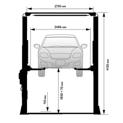 WDK-529 Подъемник двухстоечный с верхней синхронизацией 4 тонны, одност.разбл., 380В