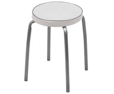 Табурет Nika Фабрик 2,мягкое круглое сиденье, d 32 см, светло-серый