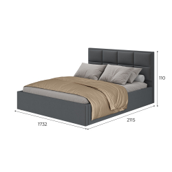 Кровать 160х200 с реечным настилом Линда, графит