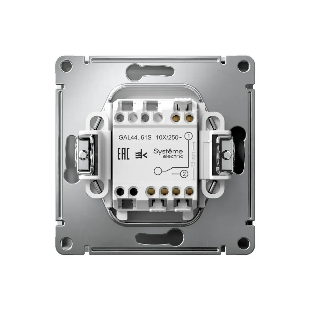 ARTGALLERY 1-клавишный ПЕРЕКЛЮЧАТЕЛЬ IP44, 10АХ, механизм, быстрозажим. клем., БЕЛЫЙ