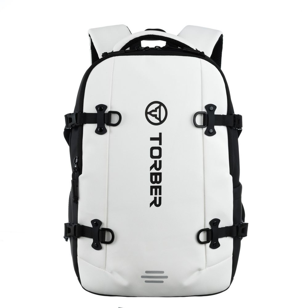 Рюкзак Torber Xtreme спортивный 18&quot;, белый/чёрный, 31х12х46 см, 17л