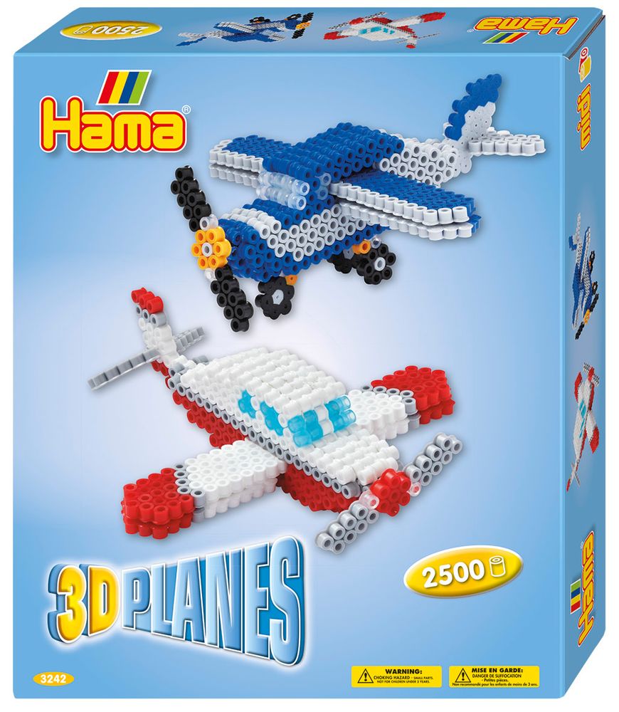 Hama Набор термомозаики Midi 2500 шт + 3D Самолеты (3242)