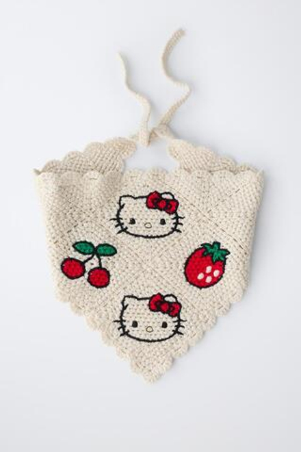 ZARA БАНДАНА КРЮЧКОМ HELLO KITTY © SANRIO, ЭКРЮ