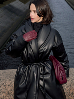 Пальто из экокожи