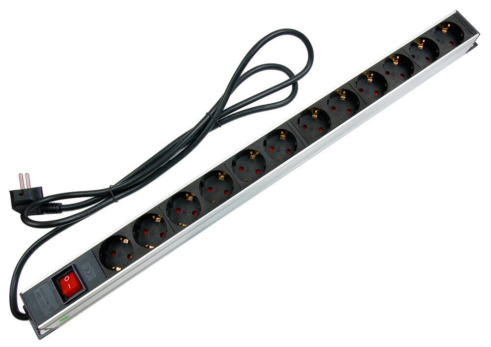 Блок розеток 19", 12 розеток Cabeus PDU-12P-2EU