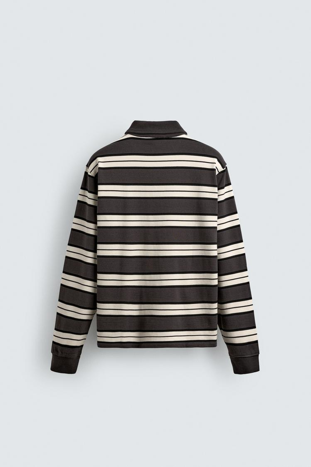 ZARA ПОЛО REGULAR FIT В ПОЛОСКУ, ЭКРЮ/КОРИЧНЕВЫЙ