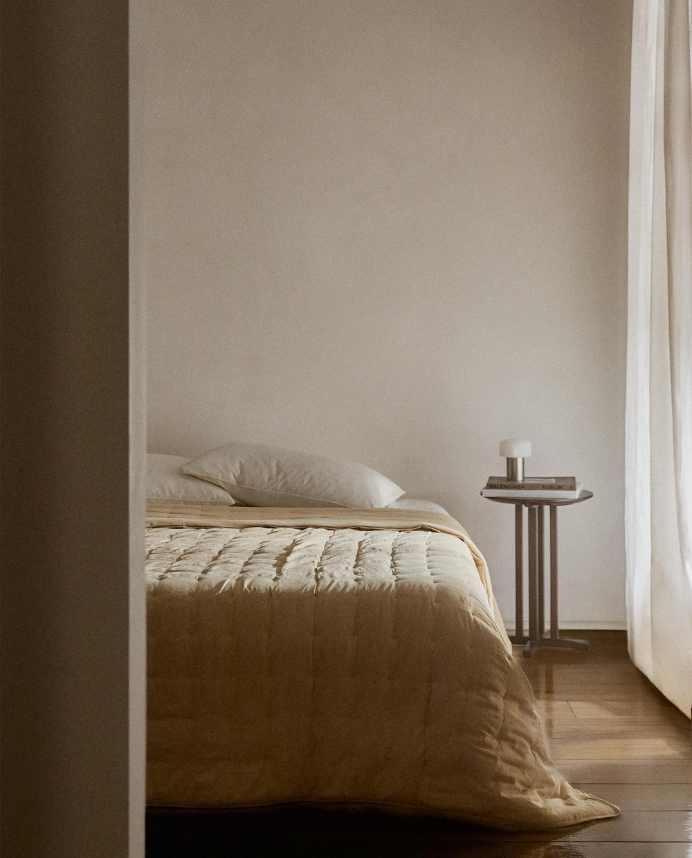 Zara Home покрывало из льна, горчичный, в клетку