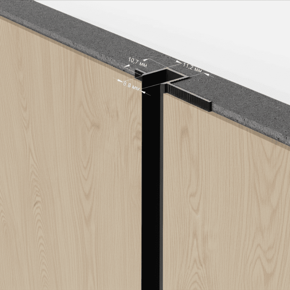 Теневая рейка алюминиевая Classic черная анодированная 2500 мм Ликорн C-23.2.3