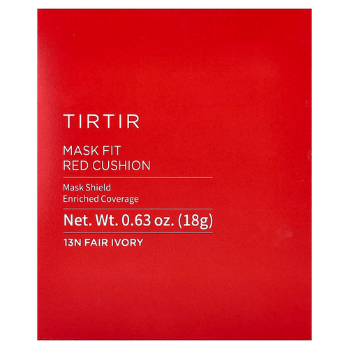 TIRTIR, Mask Fit Red Cushion, кушон, тон 13N светлая слоновая кость, 18 г (0,63 унции)