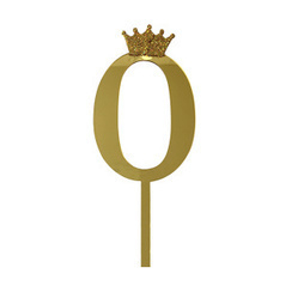Y Топпер цифра 0 Корона GOLD 18см, 1шт.