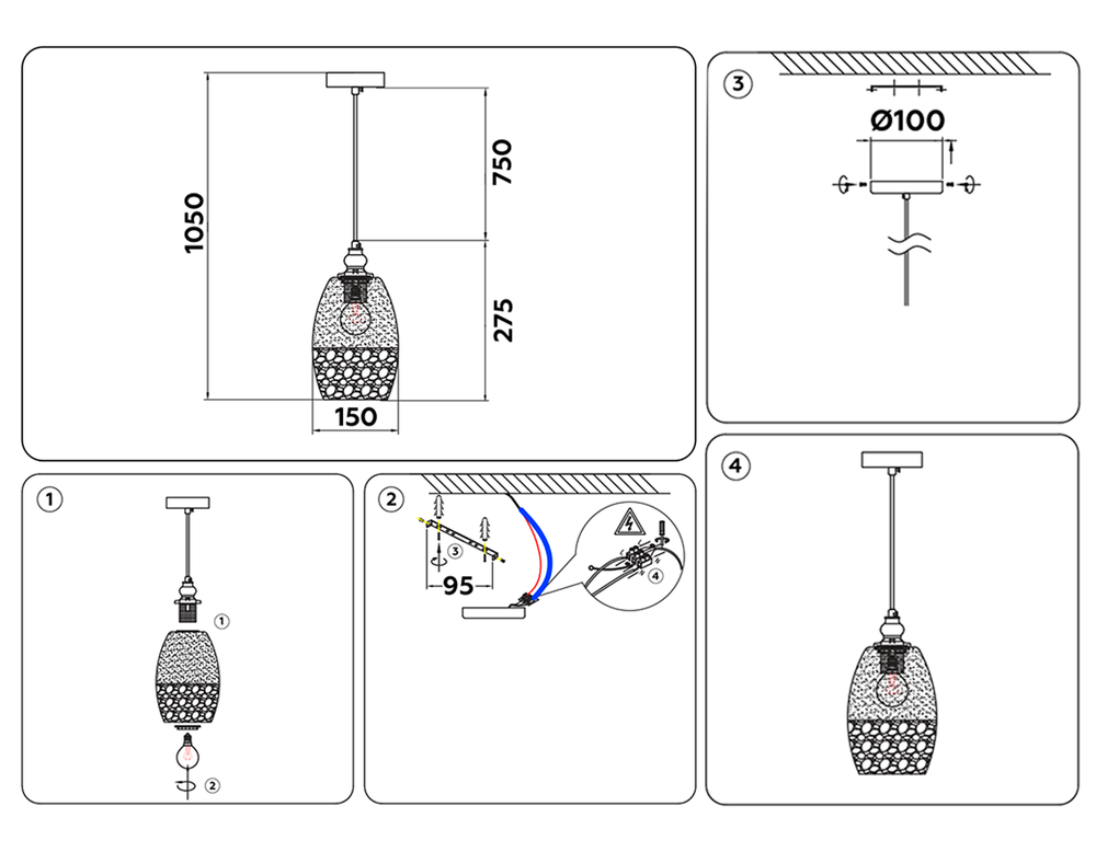 Ambrella Подвесной светильник со сменной лампой Traditional TR3622