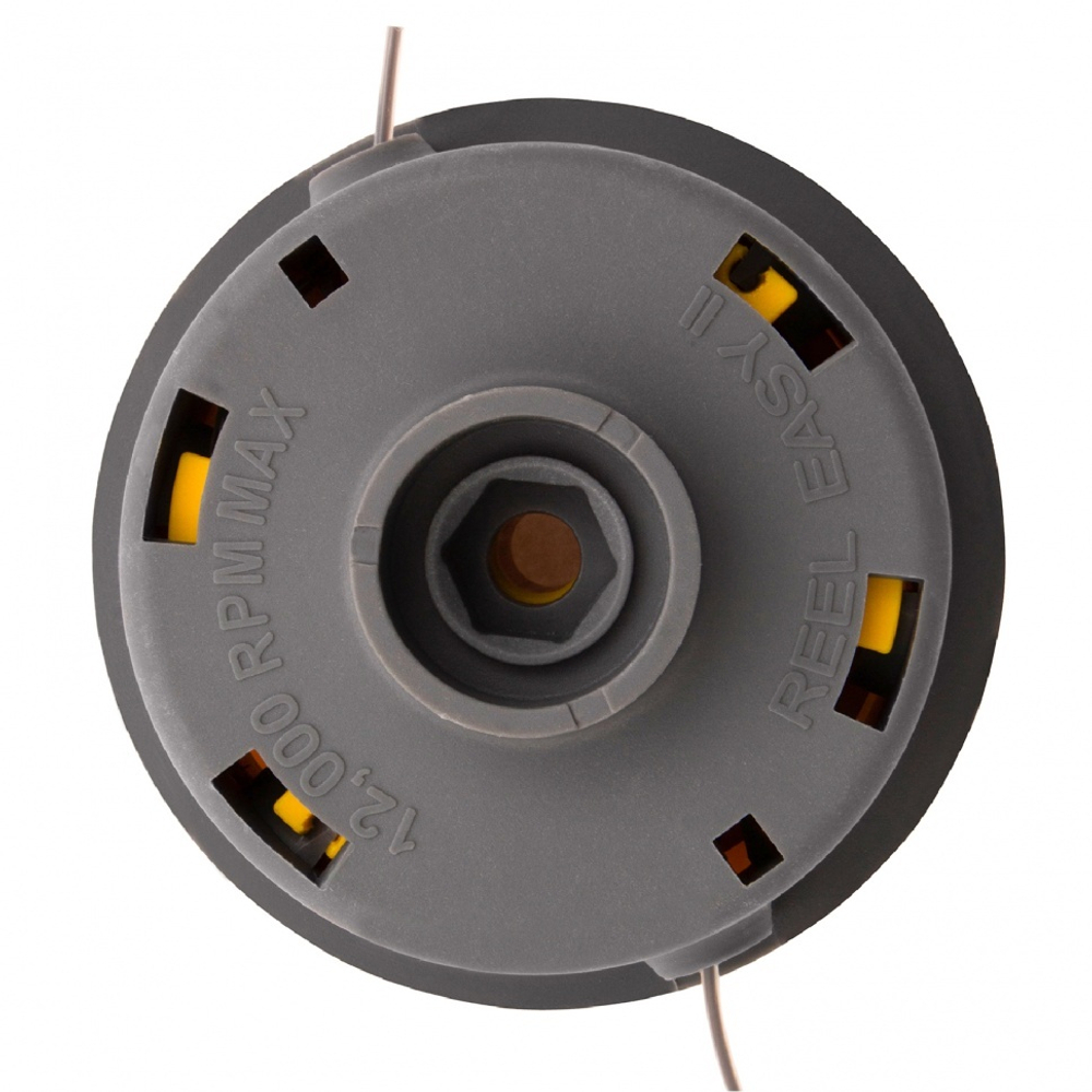 Катушка триммерная полуавтомат, быстрая заправка, шестигранник HEX х 15/6, болт 5/16 левый, М8 левый Denzel