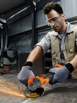 Болгарка аккумуляторная бесщеточная с регулировкой оборотов Luxotron, УШМ, 125мм, 3000-9000 об/мин, 2 АКБ 5.0 Ач, 21В, углошлифовальная машина, плиткорез электрический